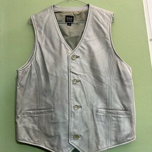 Men's Gray Leather Vest